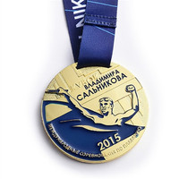 Médaille sportive personnalisée en alliage de zinc avec logo, plaquée 2D/3D, gravée et embossée, pour les courses et les jeux