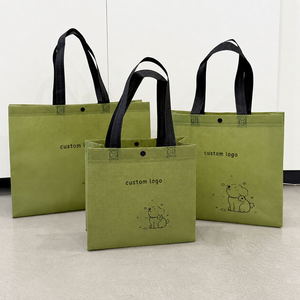 Bolsas de Compras Personalizadas al por Mayor, Bolsas de Tela No Tejida con Logotipo Impreso, Reciclables, con Patrón de Letras - Product Image 1