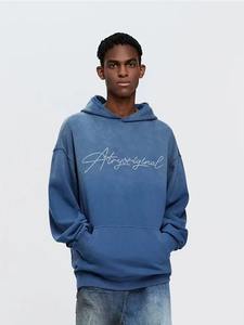 Sudadera con capucha lavada de peso pesado unisex-Jersey de gradiente de tinte en aerosol vintage, sudadera de hombro caído de gran tamaño (hombres y mujeres) - Product Image 3