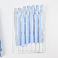 Lot de 6 rasoirs à sourcils emballés en boîte, couleur personnalisable, OEM, fournitures de toilettage des sourcils pour femmes, commande en gros