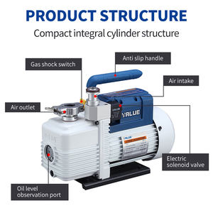 Klima için VRI-8 220V 550W 8m 3/h HVAC 2 aşamalı çift kademeli soğutma Mini döner kanatlı hava AC vakum pompası - Product Image 3