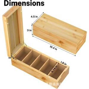 Organizador de tarjetas y recetas de madera para escritorio, tarjetero compartimentado con tapa abatible, soporte de madera maciza para documentos y notas - Product Image 4