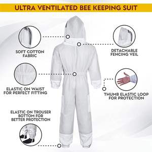 <span class=keywords><strong>Trajes</strong></span> de Apicultura de Algodón con Velo de Esgrima Ventilado y Desmontable para la Protección del Apicultor <span class=keywords><strong>contra</strong></span> Abejas - Product Image 5
