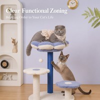 Tour d'escalade pour chat en forme de fleur, multi-niveaux, avec lit en peluche et poteau à gratter en sisal, vente en gros