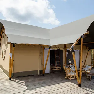 Hotel de tenda de acampamento à prova d' água, 4 estações, família, glamping, grande, lona de luxo, safari