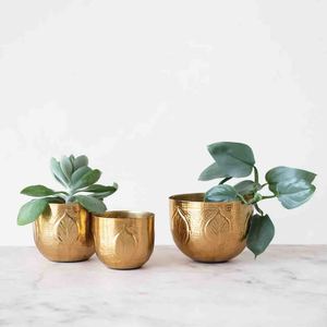 2025 Hot Selling Decorative Brass Planter Best Selling Brass Planter Round Decorative - Product Image 3