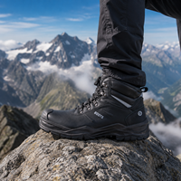 Botas de Seguridad de Cuero Nubuck Impermeables con Puntera de Material Compuesto, Calzado de Seguridad Industrial Antipinchazos, Calzado de Seguridad de Corte Medio con Suela de Goma PU