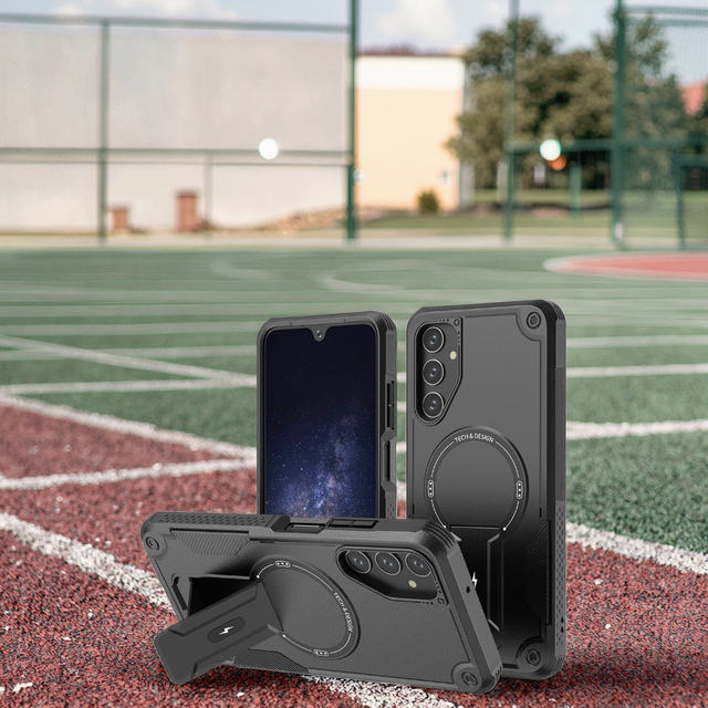 Stealth Stand Magnetic Case for Samsung S25 Ultra S24 Ultra S25 Edge A35 5G A14 A36 A56 Anti Slip Armor Shockproof Cover