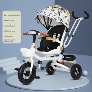 Haute qualité enfants poussette 3 roues enfants vélo bébé Tricycle assis tour 1-3-6 ans roue équilibre bébé garçon fille poussette voyage - Product Image 5