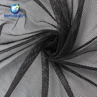 Tissus de sous-vêtements pour rideaux en tulle à mailles noires en nylon 100 super doux