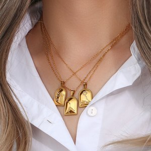 Collar de Joyería de Moda con Horóscopo Personalizado, 12 Signos del Zodiaco, Forma de Campana, Chapado en Oro, Acero Inoxidable, Circonita Cúbica - Product Image 3
