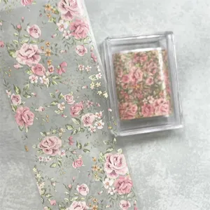 1Pc 100cm Flower Nail Foils for <b>Transfer</b> Paper Floral <b>Stickers</b> Rose Nails Wraps Tulip Nail Art Decorations - Product Image 5