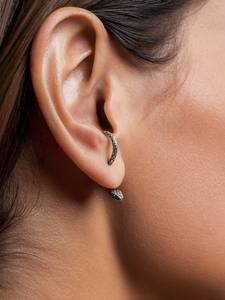 Aros de Serpiente Vintage con Textura, Antideslustre, Estilo Punk Rock Gótico, Accesorios de Joyería para Mujer y Hombre - Product Image 2