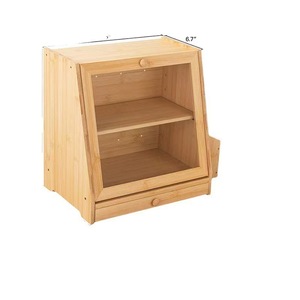 Caja de pan de bambú de doble capa, caja de aperitivos multiusos de bambú para cocina, a prueba de polvo, con cajón. - Product Image 5