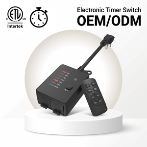 Minuteur de lumière domestique Linsheng homologué ETL SJTW 24h avec capteur, télécommande sans fil 15A, prise de <span class=keywords><strong>minuterie</strong></span> extérieure <span class=keywords><strong>pour</strong></span> éclairage de vacances - Product Image 1