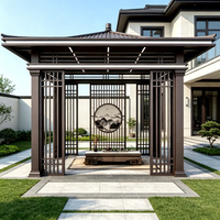 Pergola à toit à lamelles en alliage d'aluminium thermolaqué, multi-scènes, moderne, écologique, anti-corrosion, pour terrasse et jardin