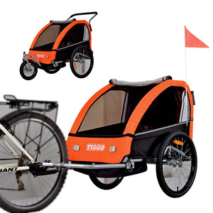 Rimorchio per Bicicletta 3 in 1 Pieghevole, Passeggino Jogger, Carrozzina per Bambini con Sistema di Ammortizzazione, Pneumatici in Gomma Regolabili - Product Image 6