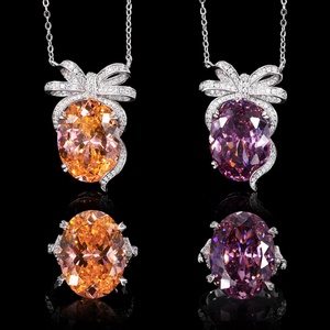 Wholesale Eco-friendly Copper Fashion Jewelry Sets 15*20mm Bird Nest Cut Cubic Zirconia <b>Bow</b> Necklace Ring for Women Party <b>Gift</b> - Product Image 3