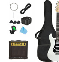 Amplifier Gitar Elektrik Bersertifikasi ST FCC 10 Watt dengan Lapisan Mengkilap - Kit Lengkap Ramah Pemula Termasuk Tuner, Tas & Tali Gantung
