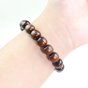 Black Rosewood Barrel Bead <b>Bracelet</b> 11x12mm 18pcs Wooden Jewelry For Men Women Everyday Wear Cultural Collectible - Product Image 3