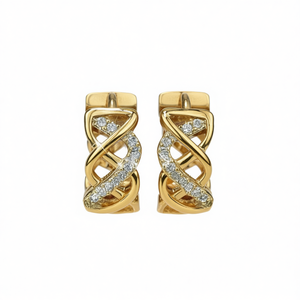 Orecchini E4287 in Oro Giallo con Diamanti Naturali Taglio Brillante Rotondo, Gioielli di Lusso da Donna per Uso Quotidiano - Product Image 1