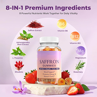 Gummies à l'extrait de safran sans sucre, marque privée, pour soulager l'humeur, le stress, les troubles du cycle menstruel et l'équilibre hormonal