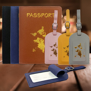 Set de Pasaporte y Libreta de Viaje en Cuero PU con Logotipo Personalizado, Etiqueta de Equipaje con Mapa en Relieve y Porta Libreta - Product Image 2