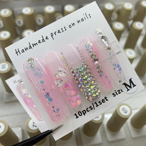 2024 Internet célébrité cercueil en forme d'ongles à la main acrylique diamant conception presse-<span class=keywords><strong>sur</strong></span> ongles ABS matériel - Product Image 4