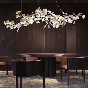 Lustre moderne personnalisé en céramique, design artistique en forme de feuille de Ginkgo, pour salon, <span class=keywords><strong>salle</strong></span> à <span class=keywords><strong>manger</strong></span>, chambre, hôtel, villa - Product Image 1