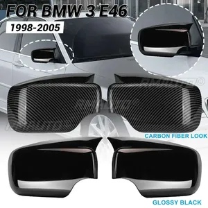 2X Cubiertas para Retrovisores de Fibra de Carbono/Negras para BMW E46 E39 4 Puertas 325i 330i 525i 530i 540i 1998 1999 2000 2001 2002-2005 - Product Image 1