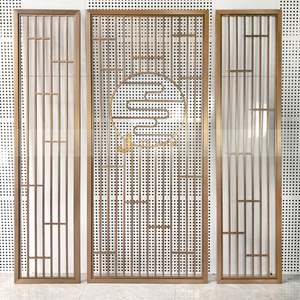 Paravent décoratif moderne en acier inoxydable imperméable avec panneau translucide, décoration murale mobile - Product Image 4