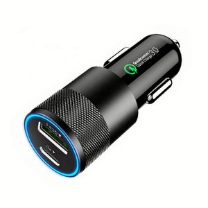 Chargeur de voiture Nouveau Type-C PD Charge rapide Alliage d'aluminium <span class=keywords><strong>Qc3</strong></span> <span class=keywords><strong>0</strong></span> Charge rapide 36W Chargeur de voiture Double chargeur de voiture - Product Image 4