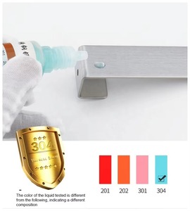 Colgador de toallas y ropa de acero inoxidable sin perforaciones para puerta de baño, gancho para puerta - Product Image 4