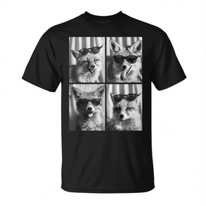 T-shirt avec des renards mignons et des lunettes de soleil, motif animal cool pour photomaton - Product Image 2