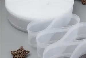 Ruban de rideau de 8cm Vente directe d'usine 100% accessoires transparents en nylon blanc en ruban de pli de rideau de Chine