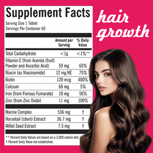 Tabletas de crecimiento del cabello de etiqueta privada OEM ODM para mujeres vitamina C biotina promueve el cabello saludable nutrir píldoras de suplemento - Product Image 4