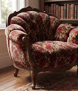 Tela de tapicería elegante con estampado de leopardo y flores rojas, por yarda, textil decorativo premium para reupolstería. - Product Image 3