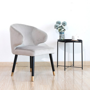 Chaise de salle à manger de luxe Nordic Light chaises de canapé de ménage simples chaises en velours pour meubles de salon - Product Image 4