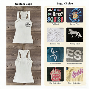 Fabricante OEM, Logotipo Personalizado, Chaleco Deportivo Ajustado, Ropa de Gimnasio, Top sin Mangas de Algodón Acanalado, Sexy, para Mujer, Top Básico - Product Image 3