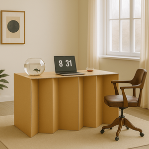 Tavolo Pieghevole in Cartone Ondulato Laminato Ecologico, Scrivania Impermeabile Richiudibile per Esposizioni, Vendita al Dettaglio e Campeggio - Product Image 5