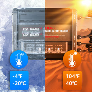 Cargador de batería marino de 3 Bancos, 12V, 10A, <span class=keywords><strong>x2</strong></span>, 24V, 10A, cargador de barco a bordo para baterías de plomo-ácido de litio LiFePO4, resistente al agua IP67 - Product Image 3