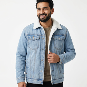 <b>Winter</b> Fashion Mens Jean Jacket Outwear Jackets Trendy Warm Fleece <b>Thick</b> Denim Jacket Wool Men Denim <b>Coat</b> - Product Image 1