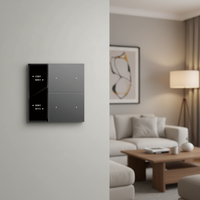Panneau de commande intelligent KNX/EIB pour maison connectée avec écran d'affichage, personnalisation des textes sans gravure, PC à détection tactile
