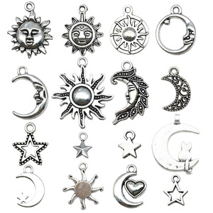 Pendentif soleil lune étoile en alliage d'argent antique, formes variées, pour la fabrication de bracelets, accessoires de bijoux DIY - Product Image 5