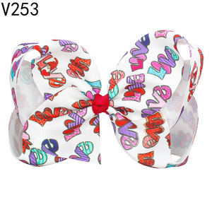 โบว์ติดผมบูติก8วันวาเลนไทน์พร้อมคลิปจระเข้คลิปใหญ่รูปหัวใจรักขนาดใหญ่สำหรับเด็กผู้หญิง - Product Image 3