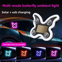 Lumière d'avertissement solaire LED pour voiture, sans câblage, lumière néon sans fil pour vitre triangulaire, décoration intérieure de voiture pour montant C
