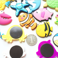 Vente en gros de mignons animaux marins tortue dauphin poisson de mer décoration de la maison aimant de réfrigérateur en caoutchouc PVC souple 3D promotion souvenir bricolage