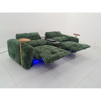 Sofá de Cine Eléctrico Reclinable para Cine en Casa con Luz LED, Sofá Cama de Cuero para Sala de Estar, Soporte para Logotipo Personalizado