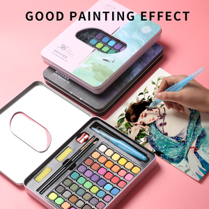 Ensemble de peinture à l'<span class=keywords><strong>aquarelle</strong></span> pour artistes Giorgione, 36 couleurs, palette de voyage compacte avec pinceau, papier, fournitures de <span class=keywords><strong>dessin</strong></span> - Product Image 4