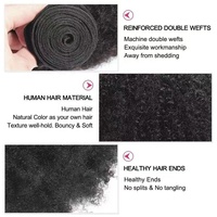 Mèches de Cheveux Humains Bruts Indiens Afro Crépus Bouclés 4B 4C, Vierge Naturel Bouclé, 100% Doux, Tissage Mèche Extension